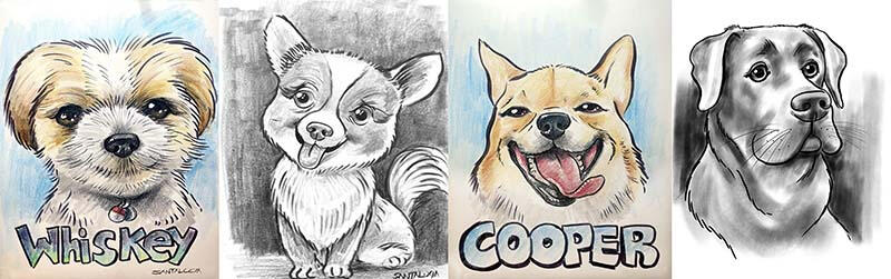 Caricatures animaux de compagnie Caricature Chiens at portraits animaux de compagnie